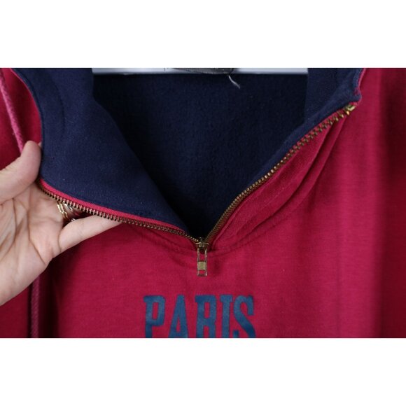 Vintage 90s Streetwear Womens Medium Faded Baggy Fit Paris Hoodie Sweatshirt - Picture 8 of 16
